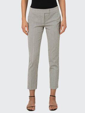 Akris Punto | Size 8 | Frankie Stretch Seersucker Pants in Cream and Navy